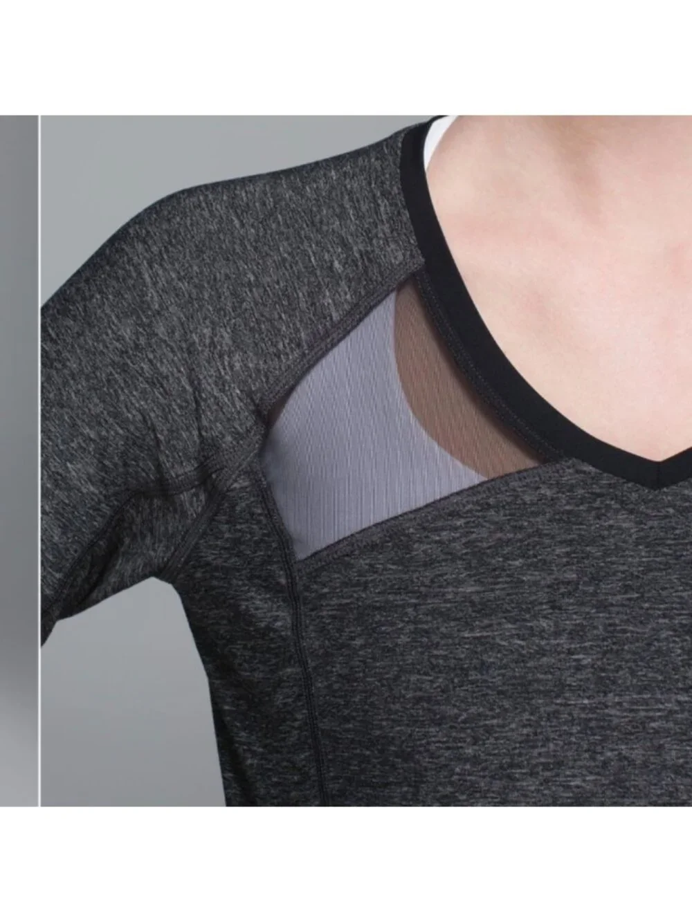 Lululemon Pace Pusher Long Sleeve Heathered Black / Black
